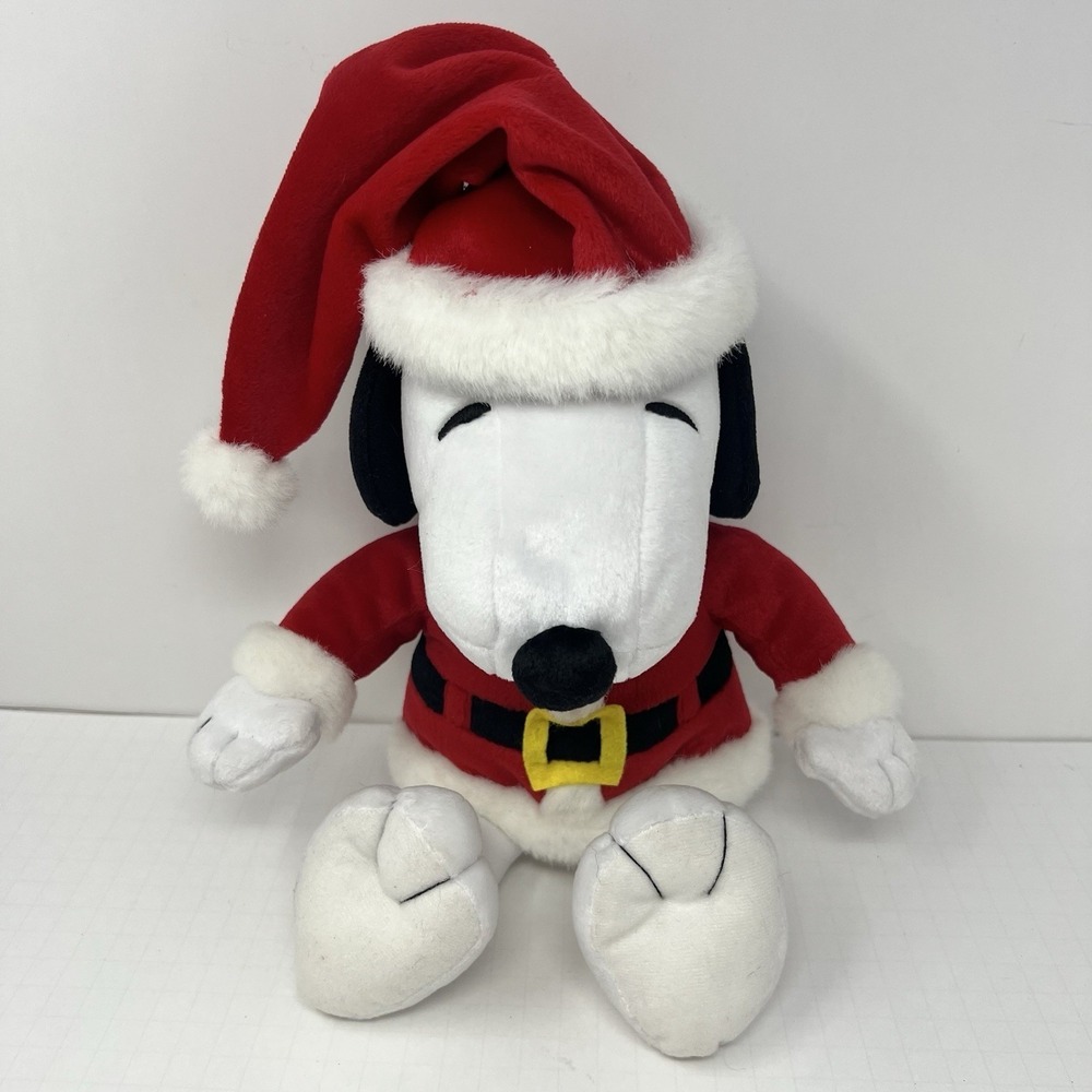 Snoopy Santa Plush Peanuts Hallmark Christmas Dog Cute Stuffed Toy 14 Inch